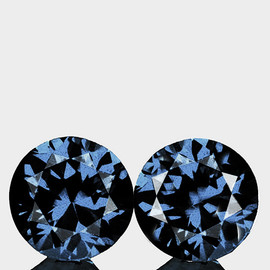 4.20 mm 2 pcs Round Machine Brilliant Cut Extreme Brilliancy Intense Blue Spinel Natural {Flawless-VVS}--AAA Grade