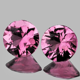 4.30 mm 2 pcs Round Brilliant Cut AAA Fire Intense Pink Spinel {Flawless-VVS}