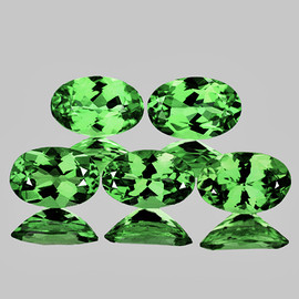 5x3 mm 5 pcs Oval Brilliant Cut AAA Fire Natural Green Tsavorite Garnet {Flawless-VVS}