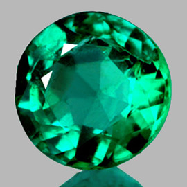 5.00 mm { 0.50 cts } Round Cut AAA Fire Intense Blue Green Emerald Natural