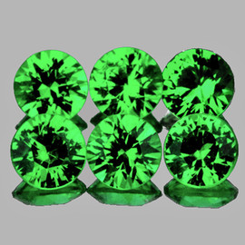 3.20 mm 6 pcs Round Brilliant Cut AAA Fire Intense Chrome Green Tsavorite Garnet Natural {Flawless-VVS}--AAA Grade