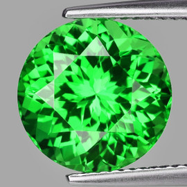4.40 mm 1 pcs Round Brilliant Cut Extreme Brilliancy Natural AAA Chrome Green Tsavorite Garnet (Flawless-VVS)--AAA Grade