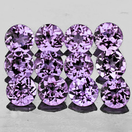 4.50 mm 12 pcs Round Brilliant Cut AAA Fire Natural Purple Amethyst  {Flawless-VVS1}