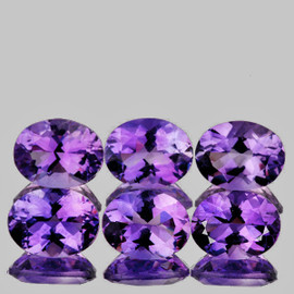 8x6 mm 6 pcs Oval Brilliant Cut AAA Fire AAA Purple Amethyst Natural {Flawless-VVS1}