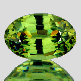 8x5 mm { 1.28 cts } Oval AAA Rainbow Sparkle Natural AAA Green Demantoid (Flawless-VVS)--AAA Grade--FREE CERTIFICATE