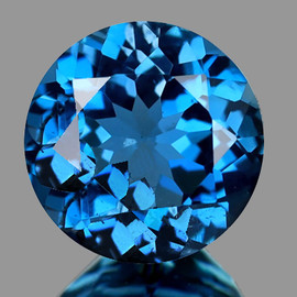8.00 mm 1 pcs Round Brilliant Cut Extreme Brilliancy Intense London Blue Topaz Natural {Flawless-VVS}--AAA Grade