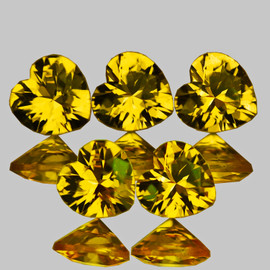 3.50 mm 5 pcs Heart Machine Brilliant Cut Extreme Brilliancy Intense AAA Yellow Sapphire Natural {Flawless-VVS1}--Premium Grade