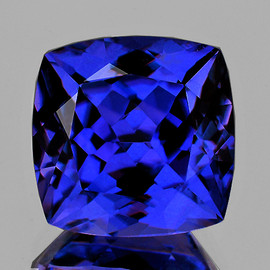8.50 mm { 2.70 cts } Cushion Brilliant Cut Extreme Brilliancy Best AAA D Block Purple Blue Tanzanite Natural {Flawless-VVS1}--Premium Grade--FREE CERTIFICATE