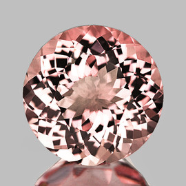 6.50 mm { 1.04 cts } Round Brilliant Cut Extreme Brilliancy Intense Peach Pink Morganite Natural { Flawless-VVS }--AAA Grade