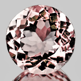 8.00 mm { 1.70 cts } Round Brilliant Cut AAA Fire Natural Peach Pink Morganite { Flawless-VVS }--AAA Grade