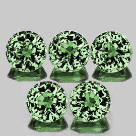 3.30 mm 5 pcs Round Machine Cut Extreme Brilliancy Intense Green Ceylon Sapphire Natural {Flawless-VVS}--AAA Grade
