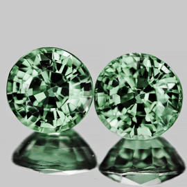 4.70 mm 2 pcs Round Machine Cut Extreme Brilliancy Intense Green Ceylon Sapphire Natural {Flawless-VVS}--AAA Grade