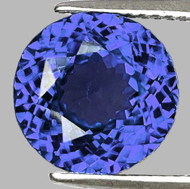 6.00 mm { 0.77 cts} Round Brilliant Cut Extreme Brilliancy Intense Purple Blue Tanzanite Natural {Flawless-VVS}--AAA Grade