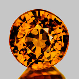 5.20 mm { 0.65 cts } Round Machine Cut AAA Fire Intense Orange Yellow Sapphire Natural {Flawless-VVS1}--AAA Grade