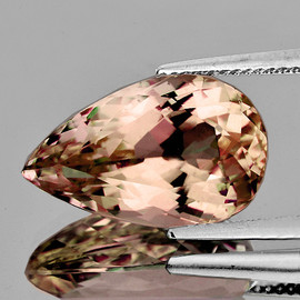 11x7 mm { 1.76 cts } Pear Brilliant Cut Extreme Brilliancy AAA Peach Morganite Natural { Flawless-VVS }--AAA Grade