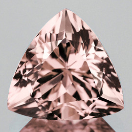 9.50 mm { 2.50 cts} Trilliant Brilliant Cut Extreme Brilliancy AAA Peach Pink Morganite Natural [Flawless-VVS]--AAA Grade