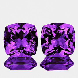 10.00 mm 2 pcs Cushion Brilliant Cut Extreme Brilliancy Intense Purple Amethyst Natural {Flawless-VVS1}--AAA Grade