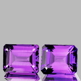 10x8 mm 2pcs Octagon Emerald Cut AAA Fire Intense Purple Amethyst Natural (Flawless-VVS1}--AAA Grade