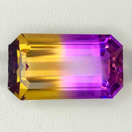 17x10 mm  {11.79 cts} Octagon Bi-Color 50/50 Split Yellow Purple Natural Bolivia Ametrine {Flawless-VVS1}--AAA Grade
