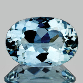 9.5x6.5 mm { 1.33 cts } Oval Brilliant Cut AAA Fire Natural Santa Maria Blue Aquamarine {Flawless-VVS}