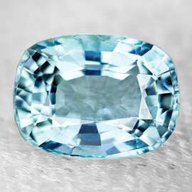7.5x5.5 mm { 1.21 cts ] Cushion AAA Fire Natural Santa Maria Blue Aquamarine {Flawless-VVS}--AAA Grade
