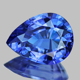 8x6 mm { 1.29 cts } Pear AAA Fire AAA Ceylon Blue Sapphire Natural {Flawless-VVS}--AAA Grade--FREE CERTIFICATE