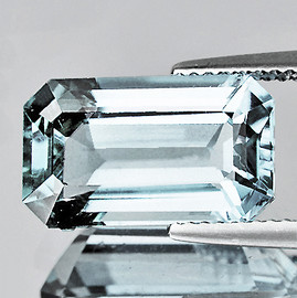 12x7 mm { 3.02 cts} Octagon Emerald Cut AAA Fire Natural Light Blue Aquamarine {Flawless-VVS}