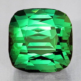 7.00 mm { 2.27 cts } Cushion Step Cut Best AAA Neon Chrome Green Tourmaline Afghanistan Natural { Flawless-VVS }--AAA Grade