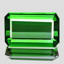 11x7 mm { 2.43 cts } Octagon Emerald Cut AAA Neon Intense Green Tourmaline Natural {Flawless-VVS}--AAA Grade