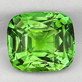 7x6.5 mm { 1.34 cts } Cushion Step Cut Best AAA Neon Natural AAA Green Tourmaline Afghanistan { Flawless-VVS }--AAA Grade