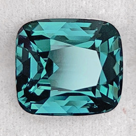 7.5x6.5 mm { 1.45 cts } Cushion Step Cut Best AAA Neon Intense Teal Green Blue Tourmaline Natural { Flawless-VVS }--Premium Grade