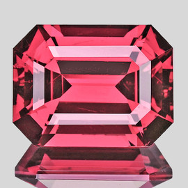 8x6 mm { 2.11 cts } Octagon Machine Emerald Cut Extreme Brilliancy AAA Padparadscha Pink Rhodolite Garnet Natural (Umbalite) {Flawless-VVS1}--AAA Grade
