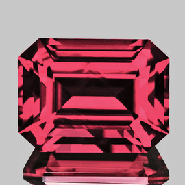 8x6 mm { 2.07 cts } Octagon Machine Emerald Cut Extreme Brilliancy Intense AAA Pink Red Rhodolite Garnet Natural (Umbalite) {Flawless-VVS1}--AAA Grade