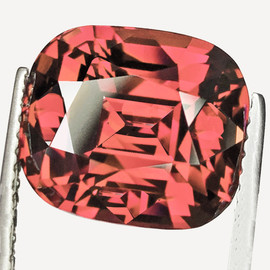 8x6.5 mm { 1.90 cts} Cushion Machine Cut Extreme Brilliancy AAA Padparadscha Pink Rhodolite Garnet Natural (Umbalite) {Flawless-VVS1}--AAA Grade