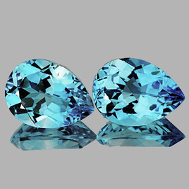 9x7 mm 2 pcs Pear Brilliant Cut AAA Fire Intense Sky Blue Topaz Natural {Flawless-VVS1}