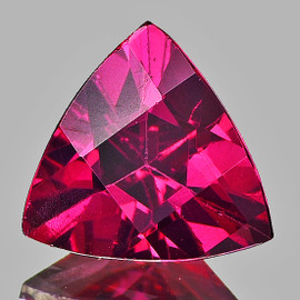 7.30 mm { 1.36 cts} Trilliant Brilliant Cut AAA Fire AAA Raspberry Pink Rhodolite Garnet Natural ( Umballite ) {Flawless-VVS}--AAA Grade