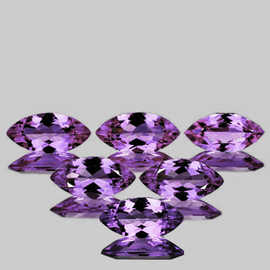 9x4.5 mm 6pcs { 4.09 cts } Marquise AAA Fire Natural Top Purple Amethyst {Flawless-VVS}