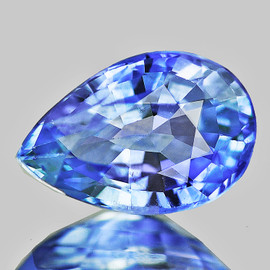 6x4 mm { 0.63 cts } Pear AAA Fire Natural Ceylon Blue Sapphire (Flawless-VVS}