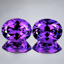 12x10 mm 2 pcs Oval Brilliant Cut AAA Fire Intense Purple Amethyst Natural {Flawless-VVS}--AAA Grade