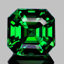 5.00 mm Octagon Machine Asscher Cut AAA Fire Natural Emerald Green Tsavorite Garnet (Flawless-VVS)--AAA Grade