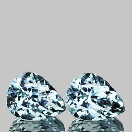 8x6 mm 2 pcs Pear Brilliant Cut Extreme Brilliancy Natural Santa Maria Blue Aquamarine {Flawless-VVS}--AAA Grade