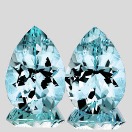 10x7 mm 2 pcs Pear Brilliant Cut Extreme Brilliancy Natural Santa Maria Blue Aquamarine {Flawless-VVS}--AAA Grade