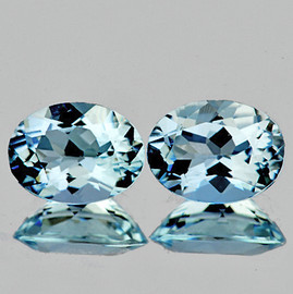 7x5 mm 2 pcs Oval Brilliant Cut AAA Fire Natural Santa Maria Blue Aquamarine {Flawless-VVS}