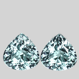 6.00 mm 2 pcs Heart Brilliant Cut Extreme Brilliancy Natural Top Blue Aquamarine {Flawless-VVS}--AAA Grade