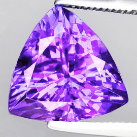 10.00 mm { 3.08 cts } Trilliant Brilliant Cut Extreme Brilliancy Intense Purple Amethyst Natural {Flawless-VVS}--AAA Grade