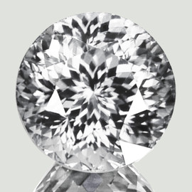 7.80 mm { 2.00 cts } Round Machine Brilliant Cut Extreme Brilliancy Natural Colorless Goshenite (White Beryl ) {Flawless-VVS}