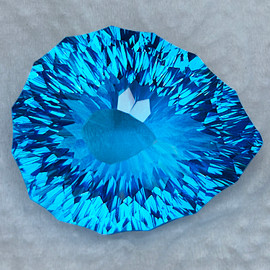 26x22 mm { 62.14 carat } Pear Custom Concave Cut Extreme Brilliancy Intense Swiss Blue Topaz Natural {Flawless-VVS}--AAA Grade