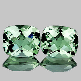 14x12 mm 2pcs Cushion Checker AAA Fire Natural Green Amethyst {Flawless-VVS1}