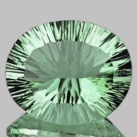 12x10 mm { 4.12 cts } Oval Concave Cut AAA Fire Natural Green Amethyst {Flawless-VVS1}