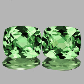 14x12 mm 2pcs { 15.57 cts } Cushion Checker AAA Fire Intense Green Amethyst Natural {Flawless-VVS1}--AAA Grade